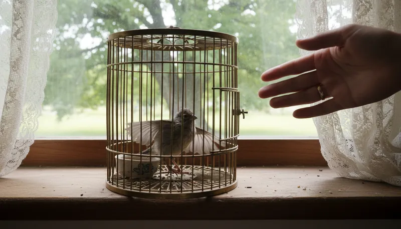 Illustration of cage: a structure for confining animals.