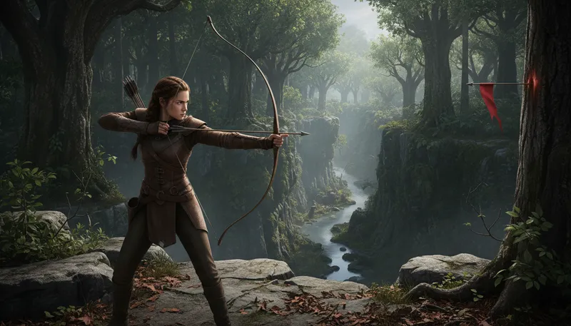 Illustration of katniss: a fictional character from a popular series