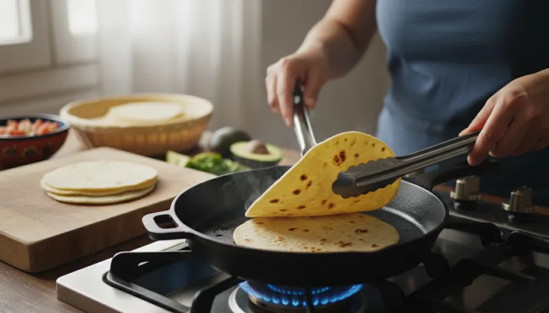 Illustration of tortilla: A flatbread made of corn or wheat.