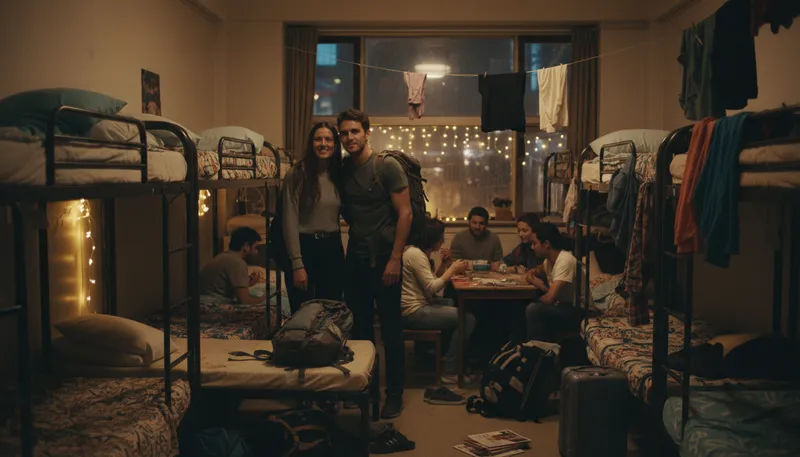 Illustration of hostel: A budget-friendly place to stay for travelers.