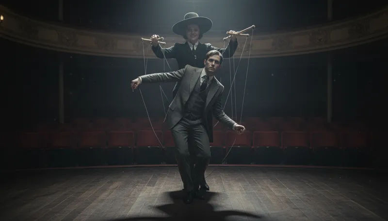 Illustration of puppet: a person controlled by someone else