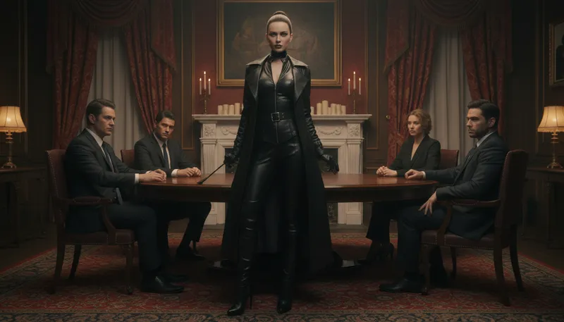Illustration of dominatrix: A woman who takes control in BDSM.