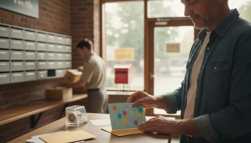 Illustration of postage: The fee paid to send mail.