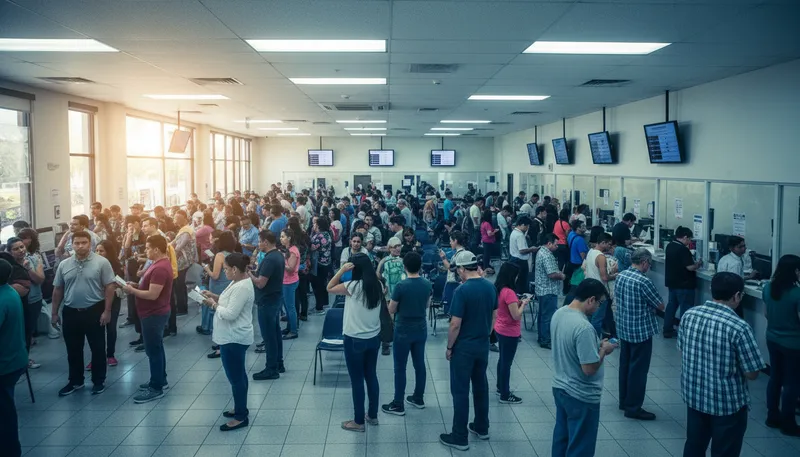 Illustration of dmv: Department of Motor Vehicles, for vehicle services.