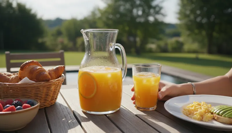 Illustration of oj: A type of juice made from oranges.