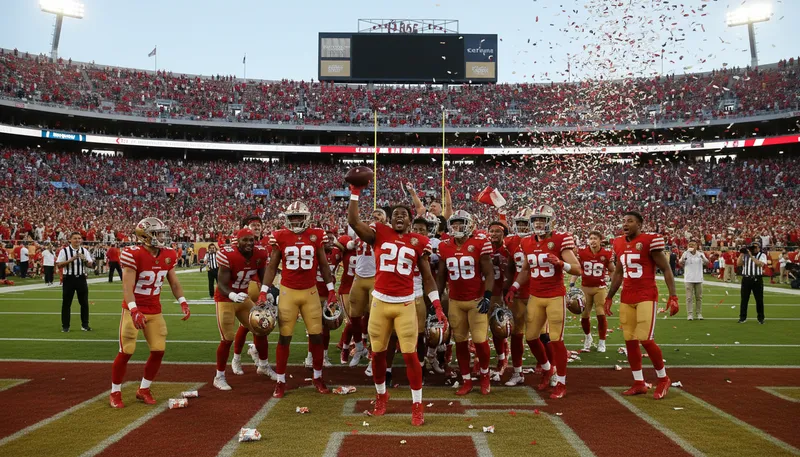 Illustration of niners: Fans of the San Francisco 49ers football team.