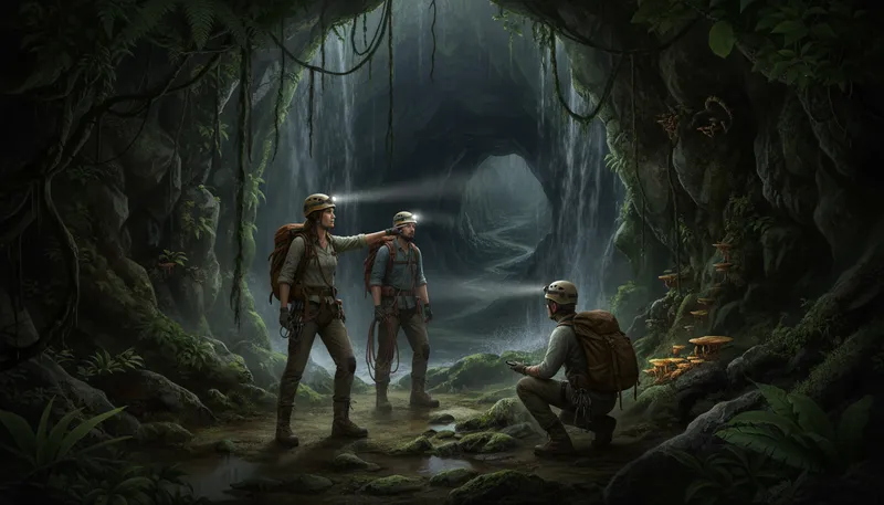 Illustration of explore: to travel through an unknown area