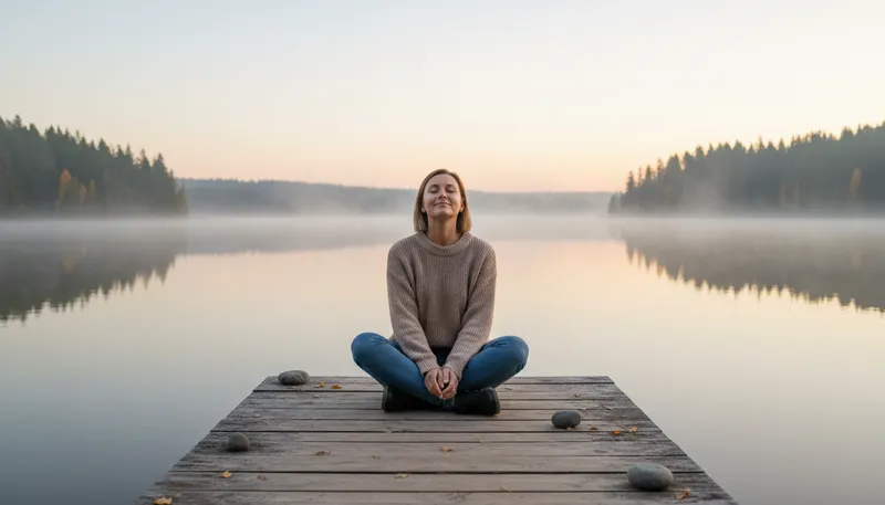 Illustration of calmness: A state of peacefulness and tranquility.