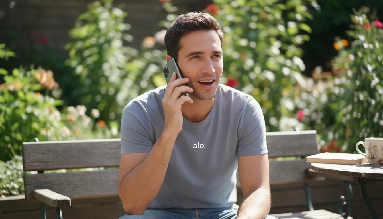 alo-এর ইলাস্ট্রেশন: a word used to say hello on the phone.