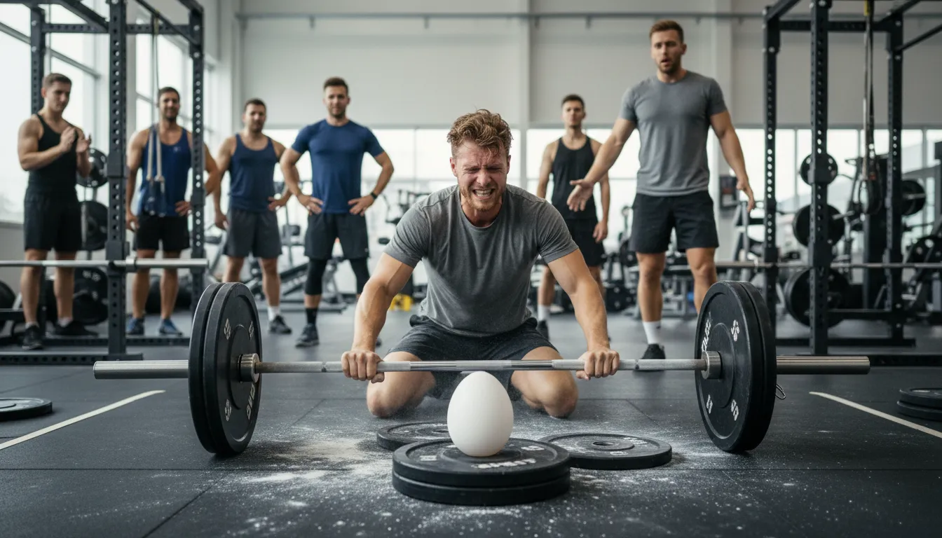 lay an egg 的插圖：fail badly or perform poorly.