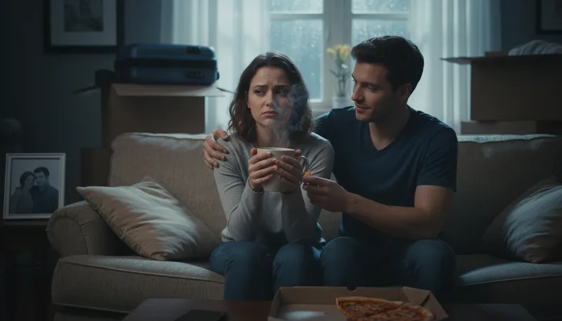 Illustration of rebound relationship: A romantic relationship after a breakup.