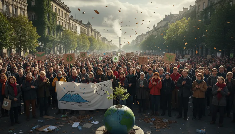 Illustration of protest: a public demonstration against something.