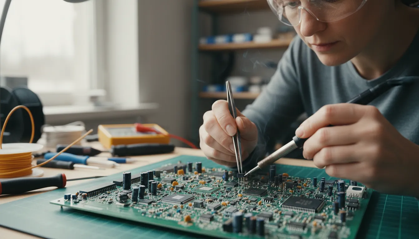 FET 的插图：A type of transistor used in electronics.