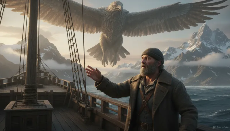 Illustration of roc: A mythical giant bird in folklore.