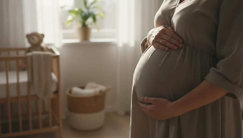 Illustration of womb: The organ where a baby develops before birth.