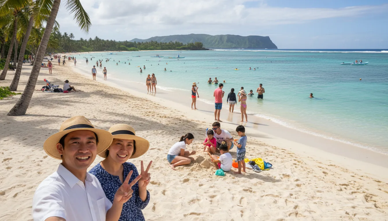 Guam 的插圖：An island territory in the Pacific Ocean.