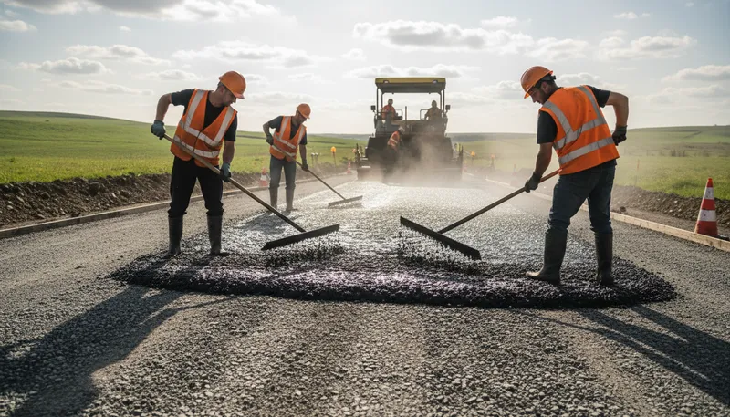 Illustration of bitumen: A sticky black substance used for paving.