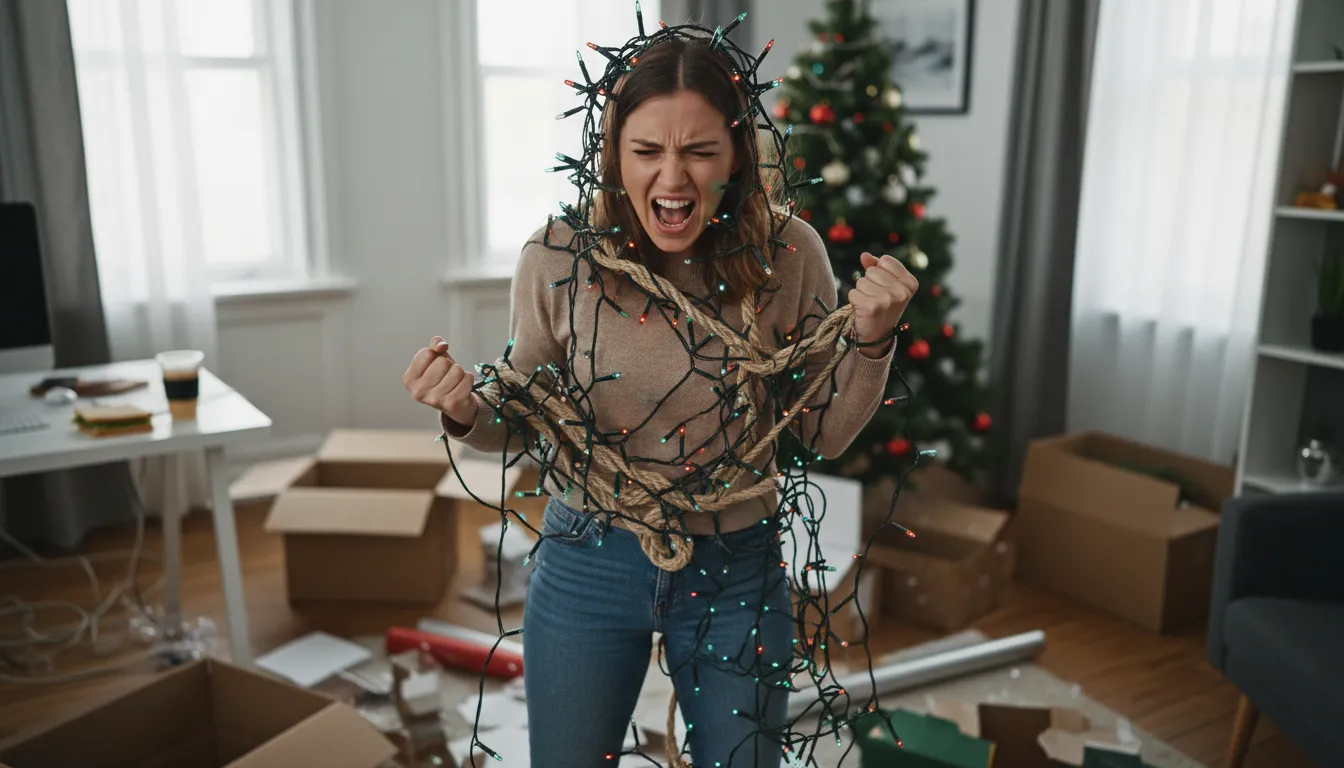 Illustration de get one's knickers in a knot : to become overly upset or agitated.