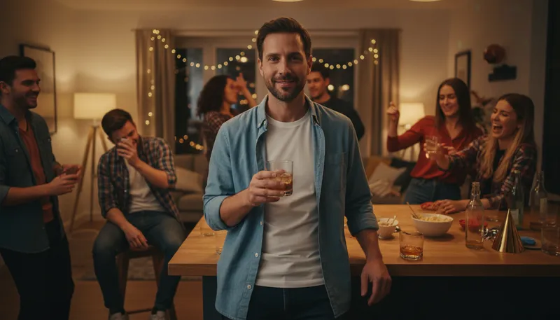 Illustration of hold one's drink: manage alcohol consumption without getting drunk.