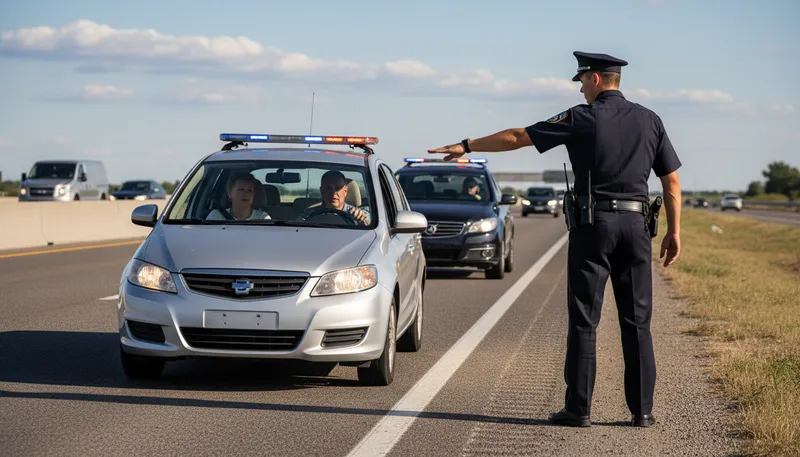 Illustration of pullover: to stop a vehicle on the side