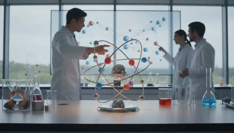 Illustration of atomic: Relating to atoms or atomic energy.