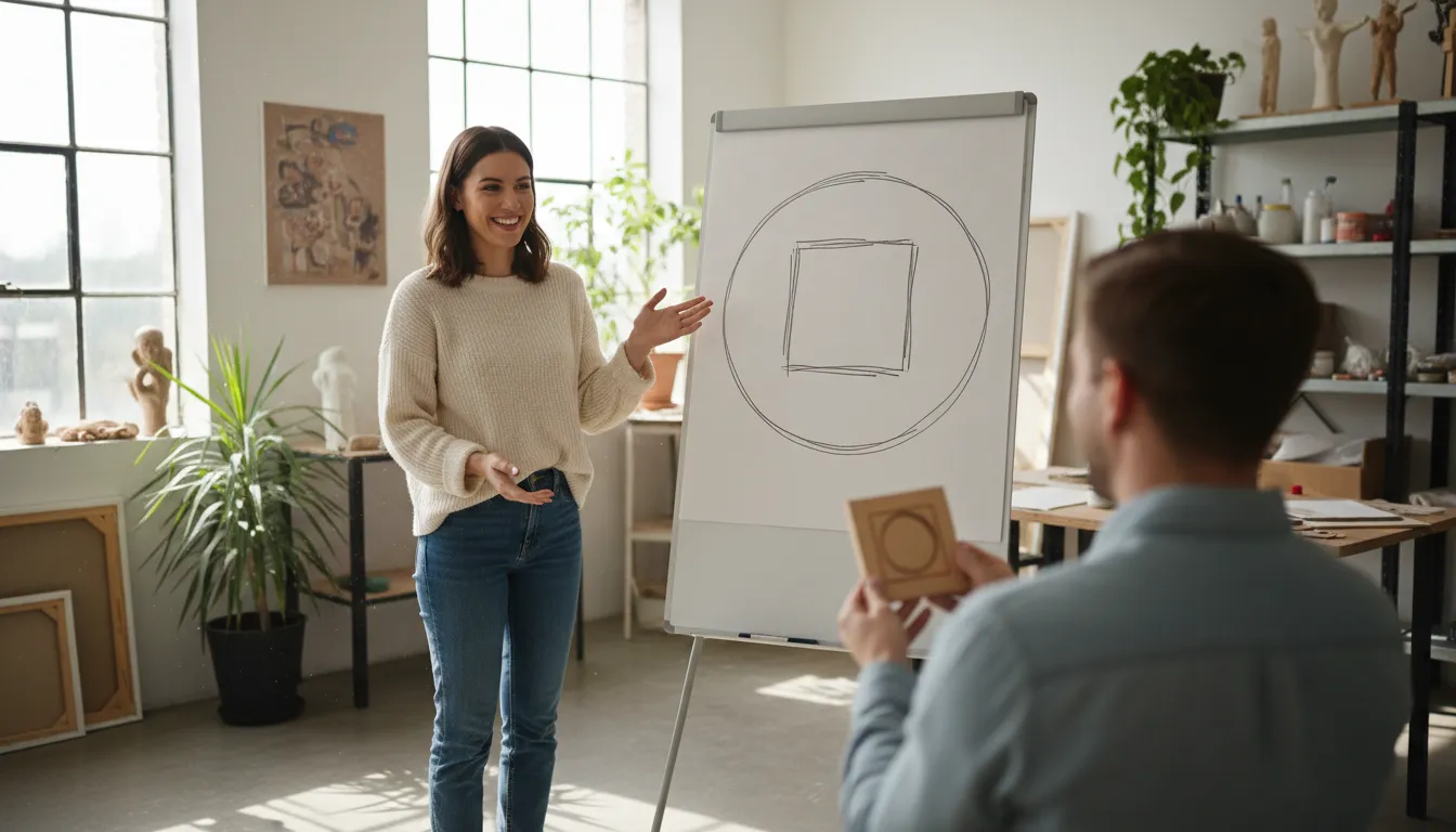 Иллюстрация circle gets the square: a phrase used to say that someone is correct