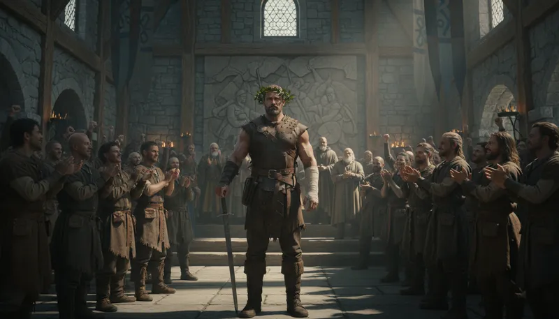 Illustration of tyr: A god in Norse mythology associated with war.