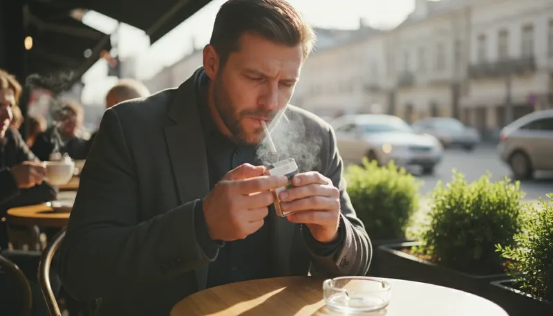 Illustration of nicotine: A chemical found in tobacco products.