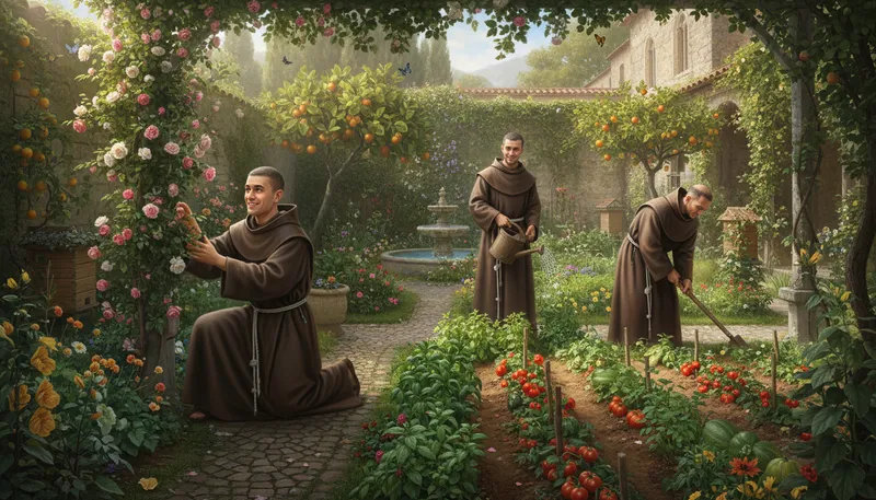 Illustration of franciscan: Related to the Franciscan religious order.