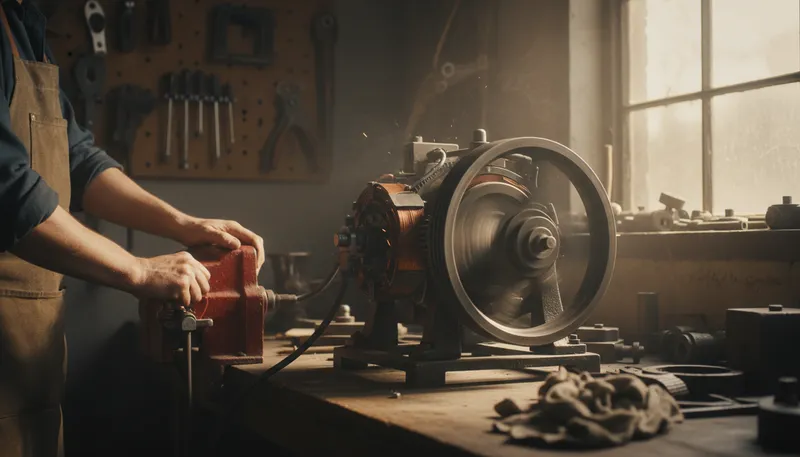 Illustration of electromechanical: involving both electrical and mechanical processes