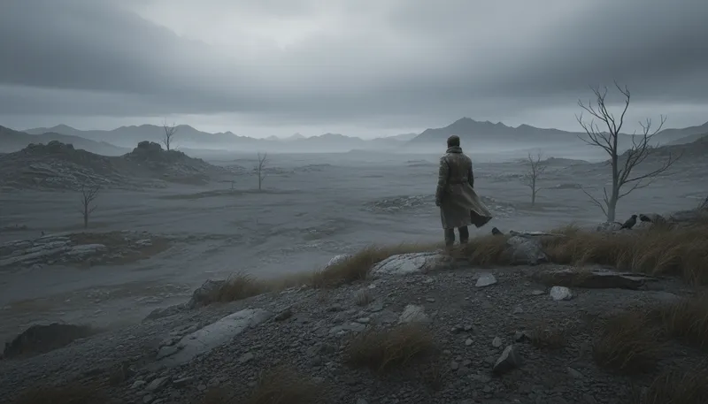 Illustration of bleak: sad and empty; without hope or comfort.