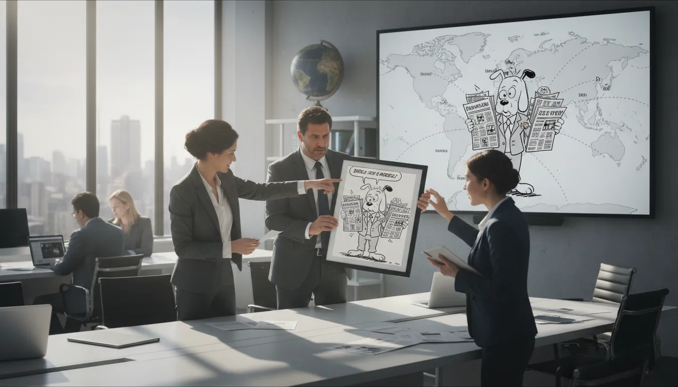 syndicateのイラスト：to sell a column to many different newspapers