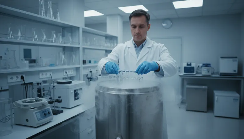 Illustration of cryo: relating to very low temperatures.