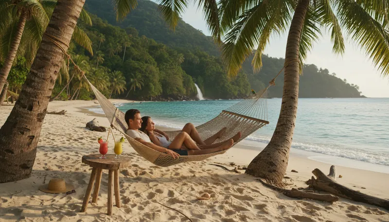Illustration of honeymoon: A vacation taken by newlyweds.