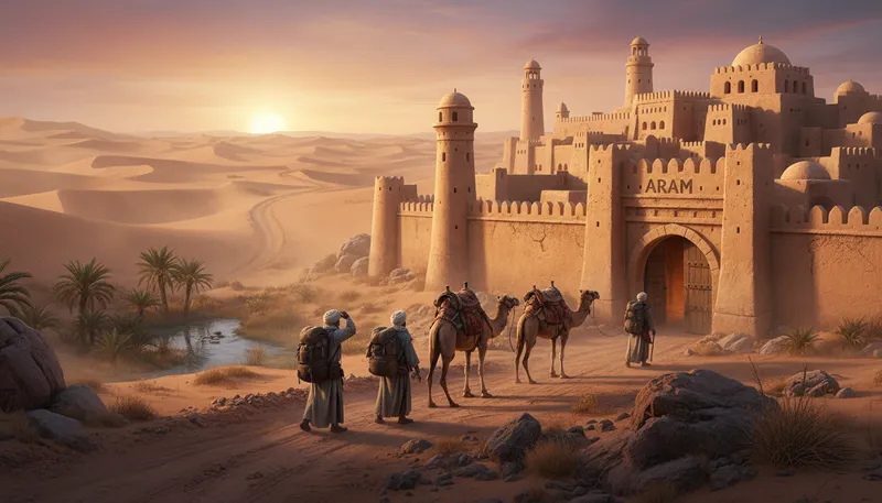 Illustration of aram: A biblical place associated with ancient people.