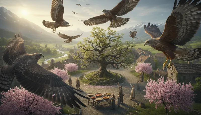 Illustration of eyre: a historical term for a traveling court