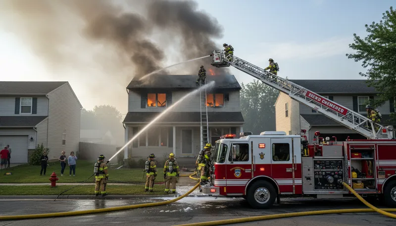 Illustration of FD: abbreviation for fire department.