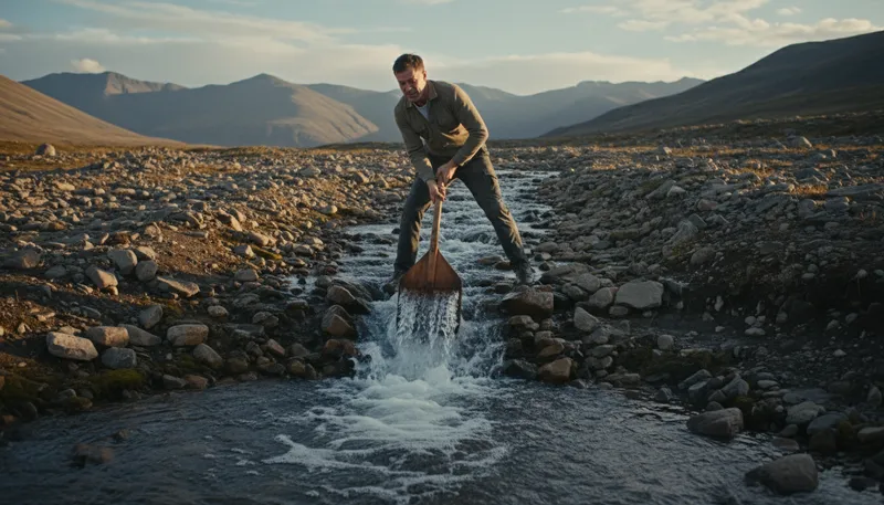 Illustration of push water uphill: to attempt something very difficult or impossible