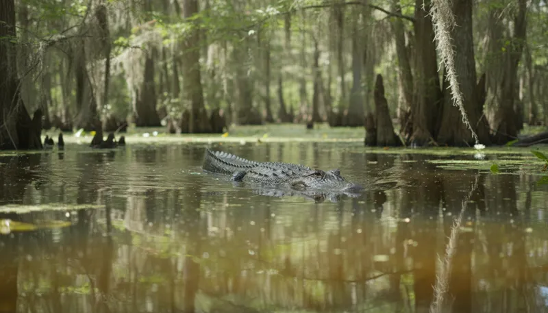 Illustration of gator: A large reptile found in freshwater.