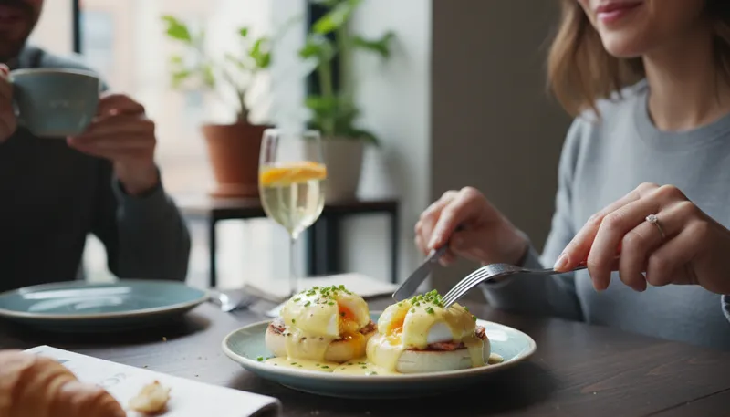 Illustration of benedict: A type of egg dish with hollandaise sauce.