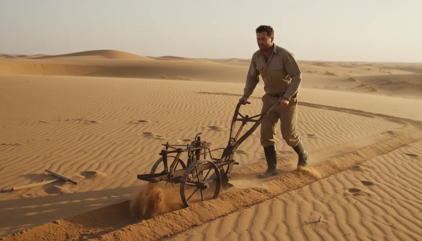 Ilustración de plow the sands: to waste time or effort fruitlessly
