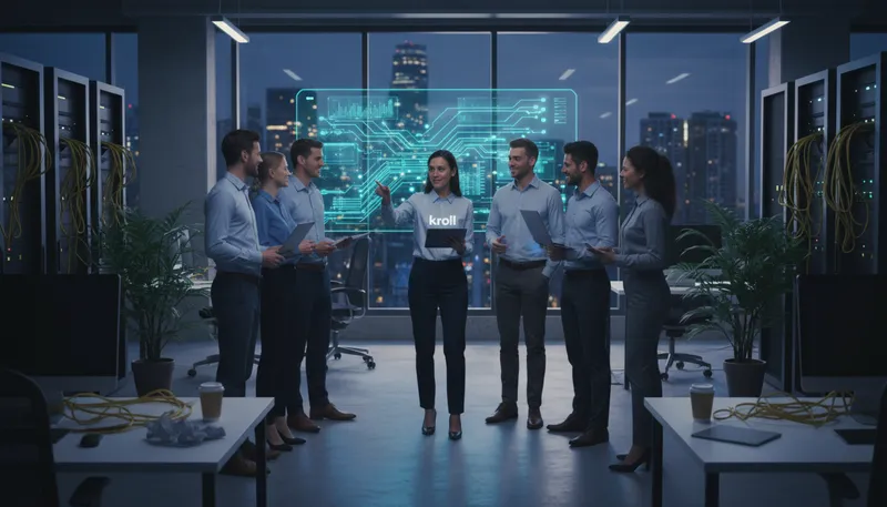 Illustration of kroll: A company focusing on risk and financial advisory.