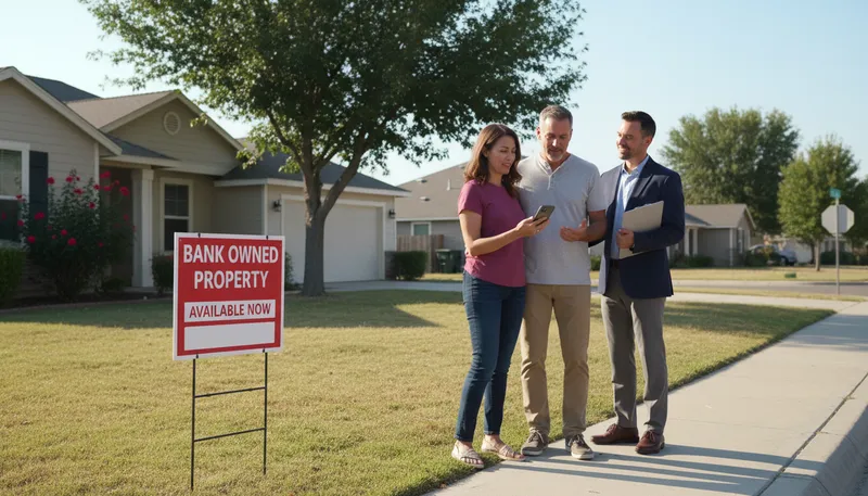 Illustration of reo: Real Estate Owned; property owned by a lender.