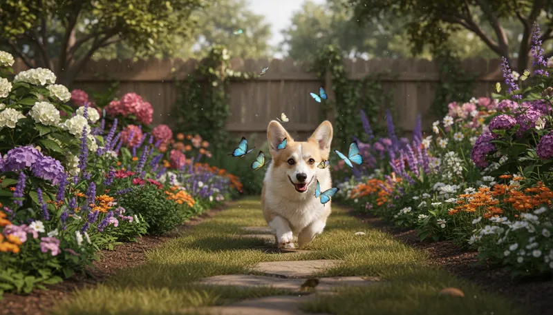 Illustration of corgi: A small dog breed with short legs.