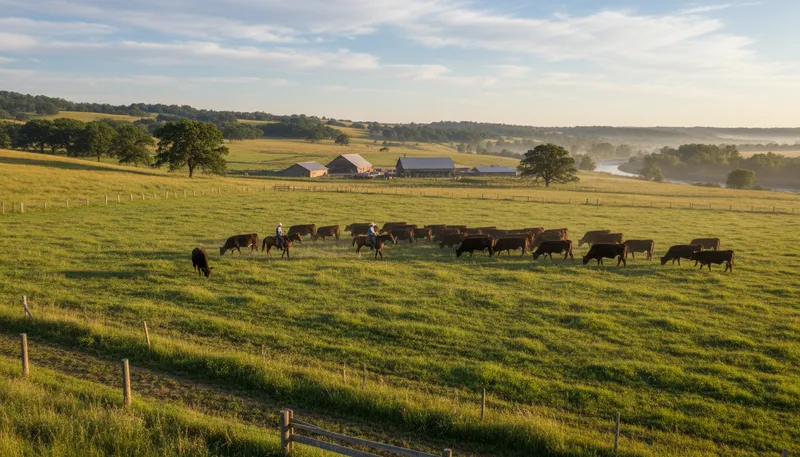 Illustration of ranch: to manage a ranch or farm