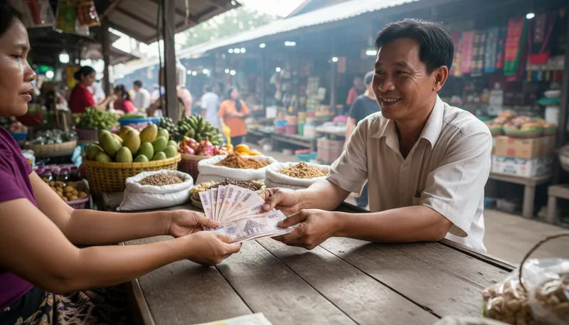 Illustration of kip: Currency used in Laos.