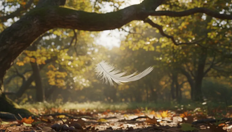 Illustration of feather: A light, soft covering from a bird.