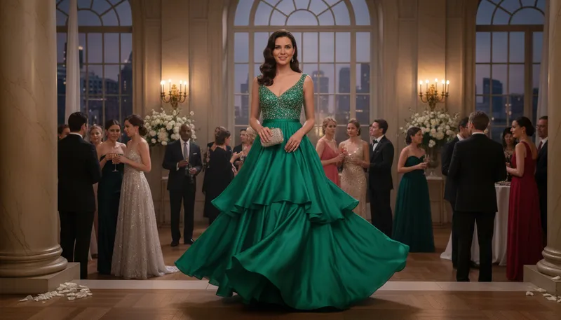Illustration of gown: A long, formal dress worn on special occasions.