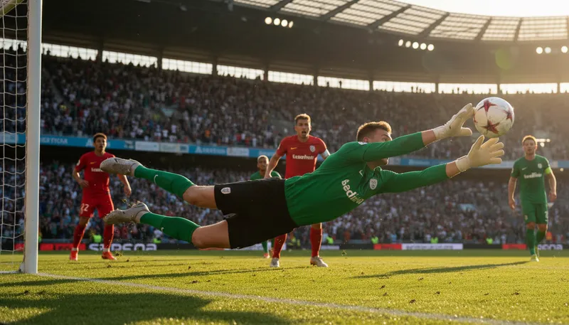 Illustration of goalie: A player who defends the goal in sports.