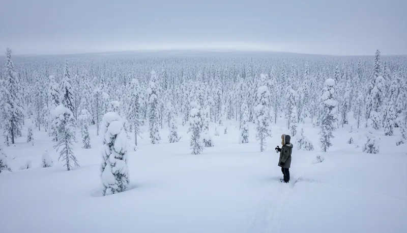 Illustration of taiga: A forest biome characterized by cold temperatures.